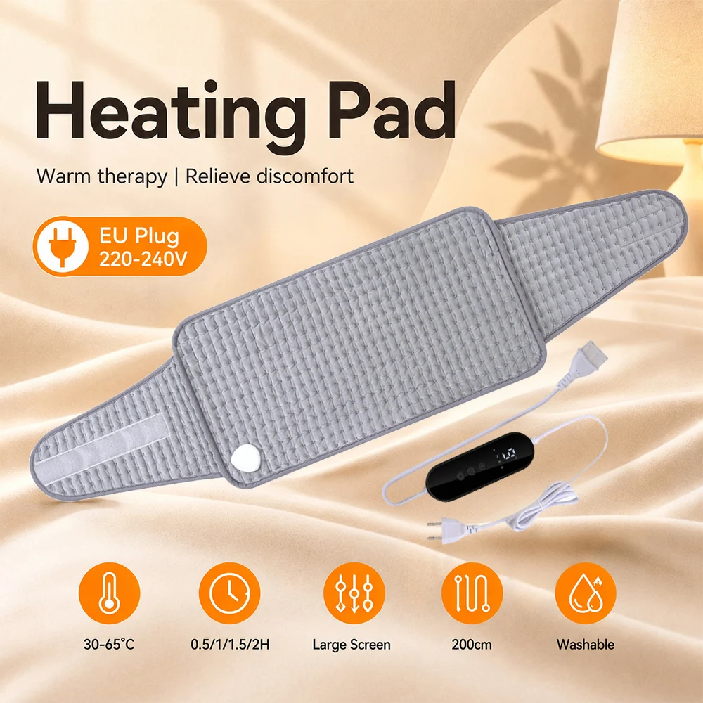 Multifunctional Electric Warm Pad Super Soft Plush 40*76CM 9 Temp 4 Timer for Waist Back Legs Home Office Cold Weather Use
