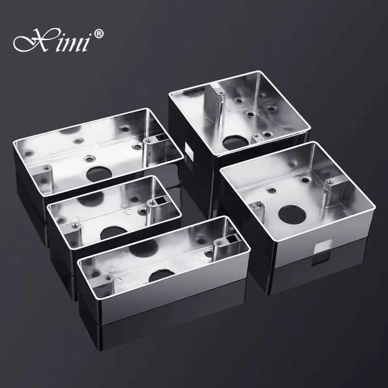 Metal Waterproof Exernal Mounting Box Dark Junction Box Back Box Surface Mount Box Outside Box For 86Type Exit Switch Socket