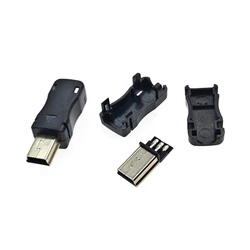 10Sets Mini USB Male Connector (3 IN 1 )Male Mini USB Jack 2.0 5PIN Plug Socket With Plastic Cover For Kinds of DIY