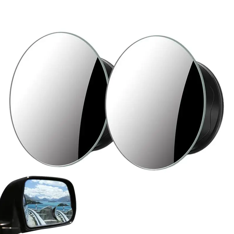 Blind Spot Car Mirror Round HD Glass Frameless Convex Mirror With Suction Cup Rear View Mirrors Exterior Accessories For Car