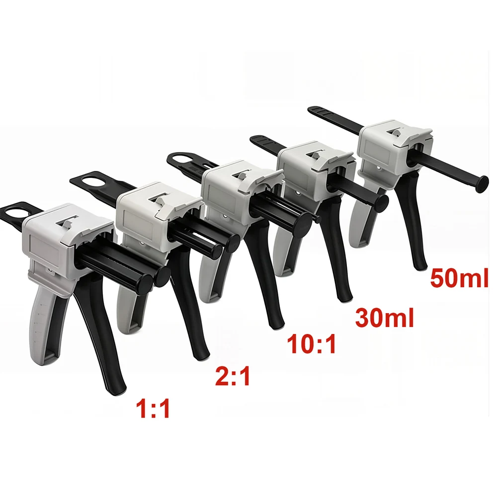 Pistola Pegamento AB 30 ml Y 50 ml, Dispensador Manual Adhesivo Epoxi Dos Componentes 1:1 2:1 10:1, Herramienta Aplicadora