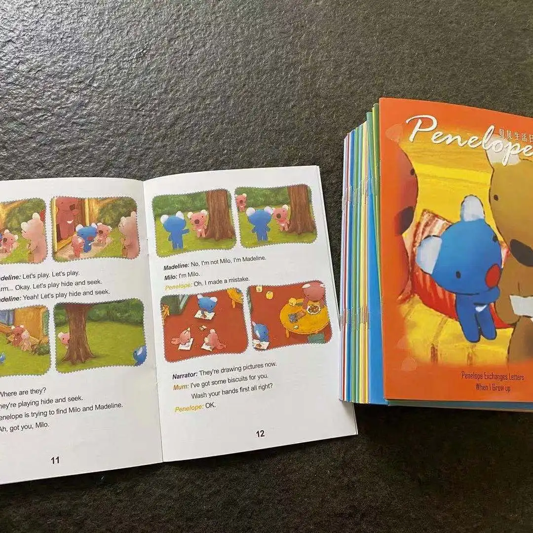 DIY Inglês Animação Lines for Children, DiFUYA Inglês Books, Penelope Life, 27 Livros, 54 artigos