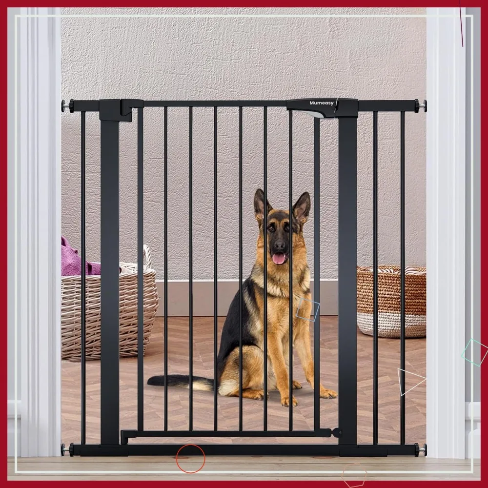 

36" Extra Tall Dog Gate, Auto Close, Pressure Mounted, Fits 29.6"-40.5" Openings, Black