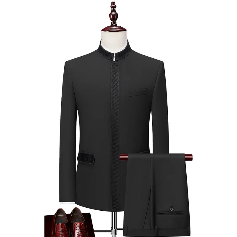 1P Men's Large Size 24 Spring New Men's Wedding Dress Color Suit Groomsmen Suit Two-piece Set