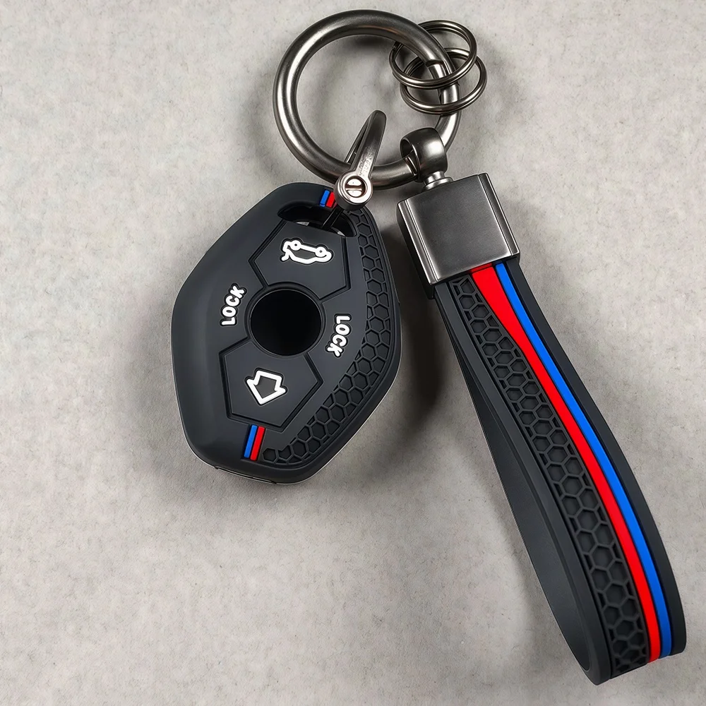 Silikon-Autoschlüsselhülle für BMW X3 X5 Z3 Z4 3er 5er 7er Serie E38 E39 E46 E83 1998-2005 – Schlüsselanhänger-Schutz – Detail 3
