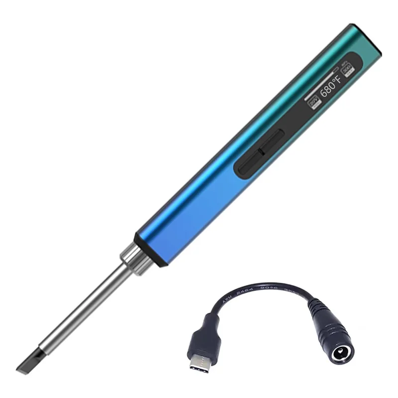 

Classy-Smart Portable Soldering Iron With USB-C Charging, With OLED Screen, Withpid Control, 180-100 Degree Fahrenheit, 65W 8S