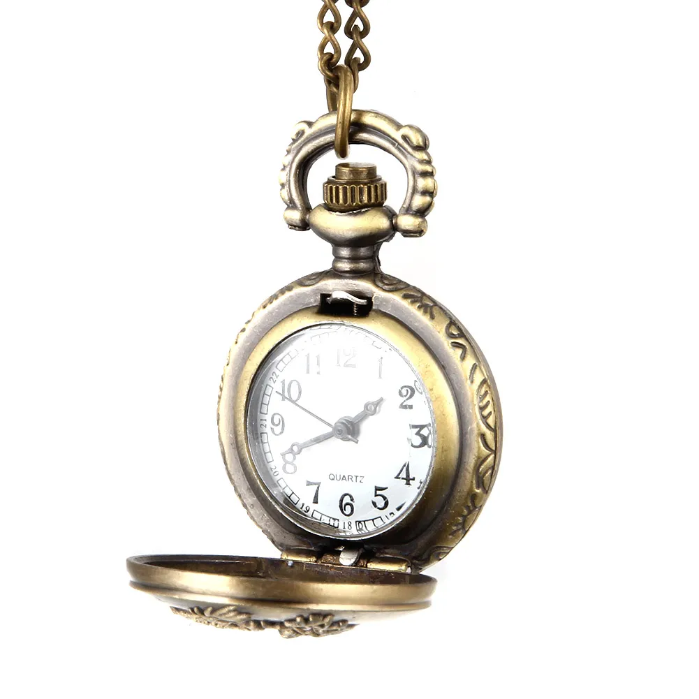 Montre de poche à Quartz pour hommes et femmes, Vintage, en alliage, pendentif Dragon volant, pull, chaîne, horloge, cadeaux LL @ 17