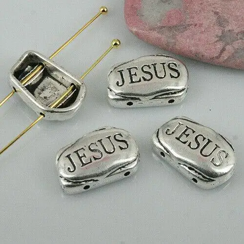 10pcs 19*9mm tibetan silver color JESUS religious cover findings EF0442