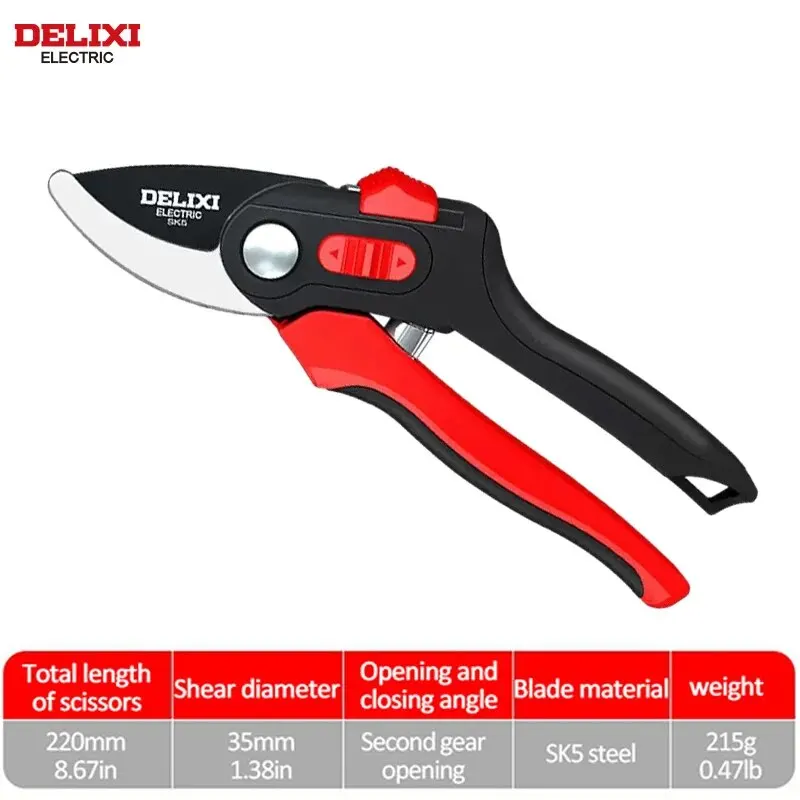 DELIXI ELECTRIC Gardening Scissors Tools Pruning Shears Bonsai Tools Fruit Tree Pruning Flower Branches Orchard Scissors