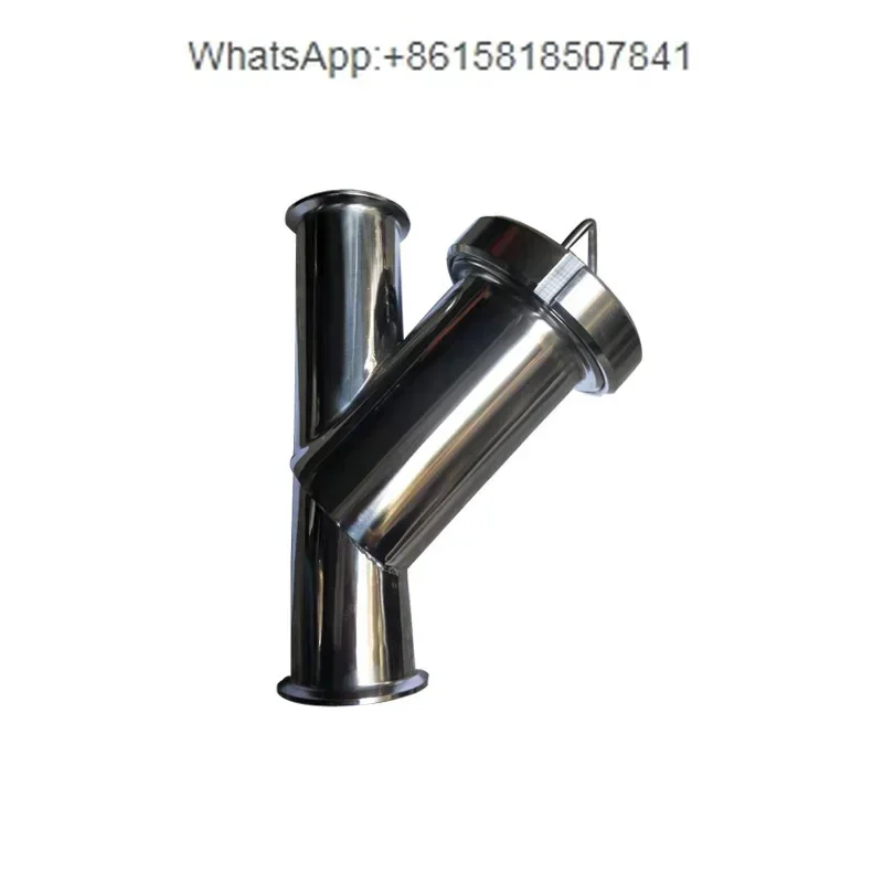 Y-type filter stainless steel large flow sanitary grade quick installation diagonal plug pipe Y-type filter
