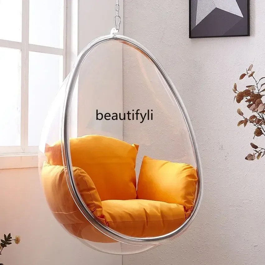 Q181  Transparent Chair Glass Ball Indoor Glider Hanging Basket Hanging Ball Massage Armchair Nordic Outdoor Swing B & B