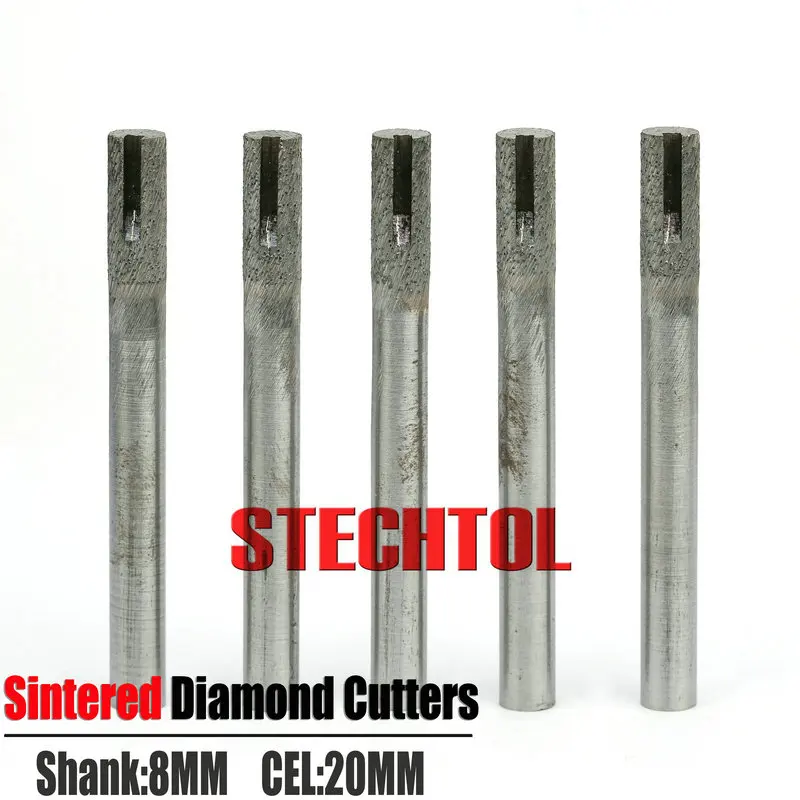 6–16 mm flaches Ende, gesinterte Steinwerkzeuge mit Nut, Diamant-CNC-Fräser, Gravurschneider, Schlitzen, Bodenfräsen, Schneiden von Granit – Detail 13