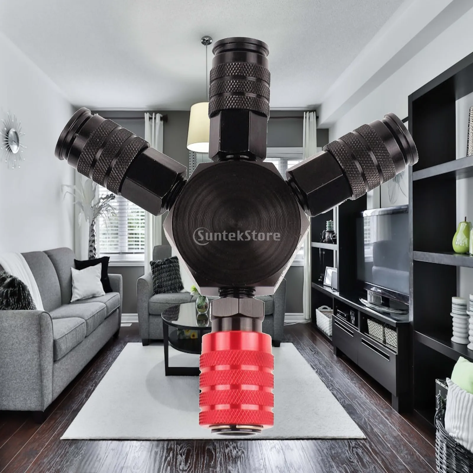 Self Locking Quick Connector 1/4 NPT Aluminum Pneumatic Air Coupler Push to Connect Fitting for Tool Air Supply
