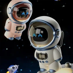 Astronaut Styling Stereo Wireless Smart Alarm Clock Speaker Audio Music Player USB Charging Night Lamp Table Clocks Decoration