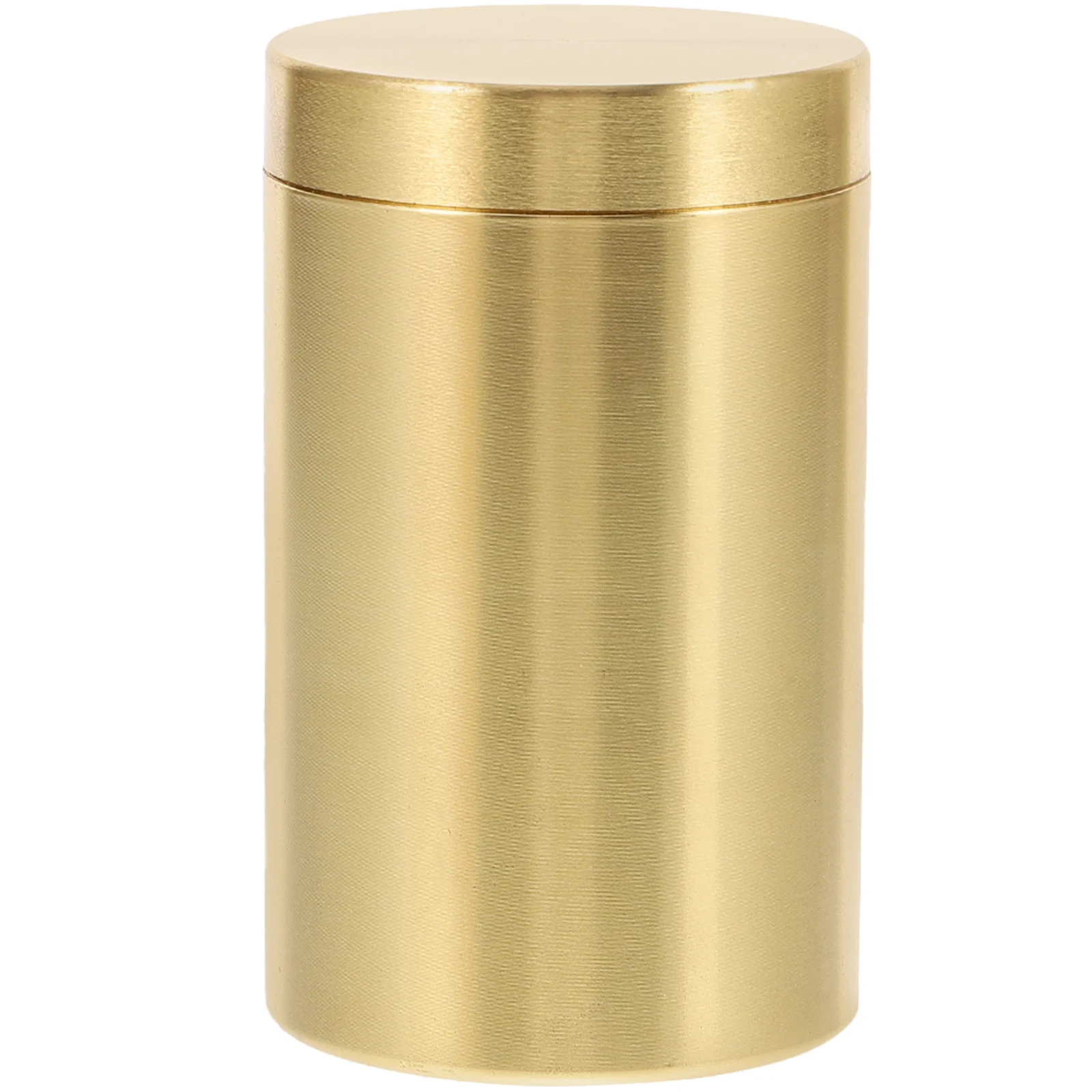 Brass Tea Cannister with Lid Tin Canister Container Storage Jar Canisters Air Tight Lids Food