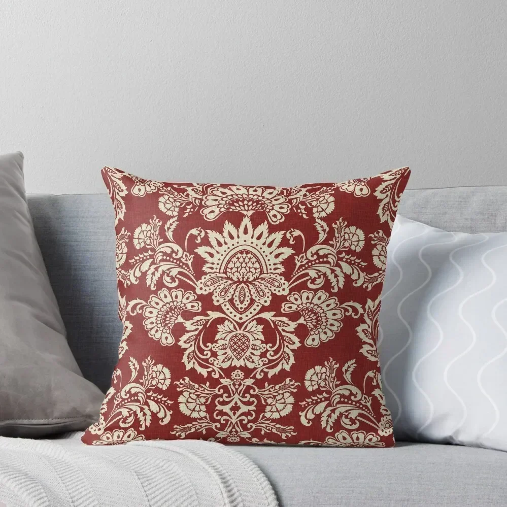 

Damask Vintage Red and White Throw Pillow ornamental pillows Pillowcase Cushion Decorative Cushion Christmas Pillows pillow