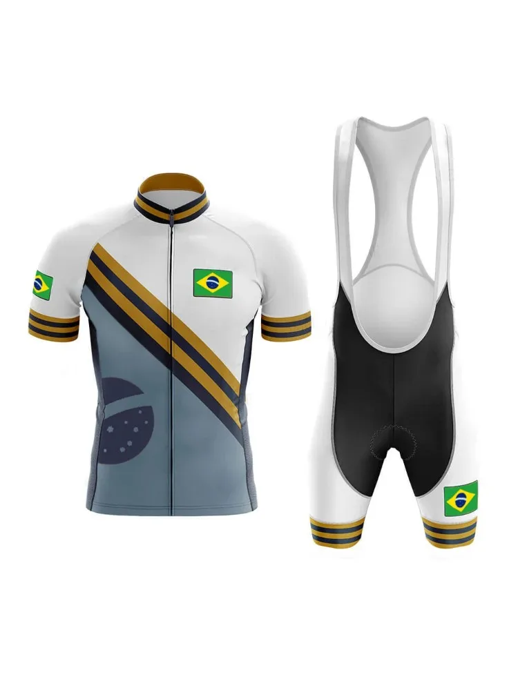 AliExpress honu fast 2026 Team BRAZIL Summer Men's Short Sleeve Cycling Jersey Set Sport MTB Cycling Clothing Bicycle Road Riding Set Bib Shorts