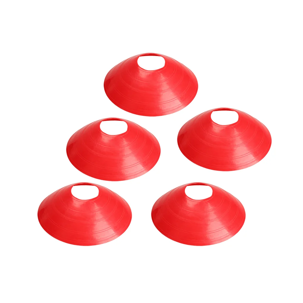 12 Discs Football Soccer Rugby Round Cones Sports Equipment for Fitness Training (Red) Soccer Training Disc