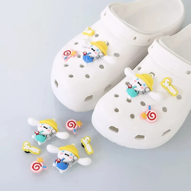 Girls Women Cute Cartoon 3D Shoe Charms DIY Hole Shoes Detachable Buckle Slides Sandals Garden Shoes Accessories Festival Gifts
