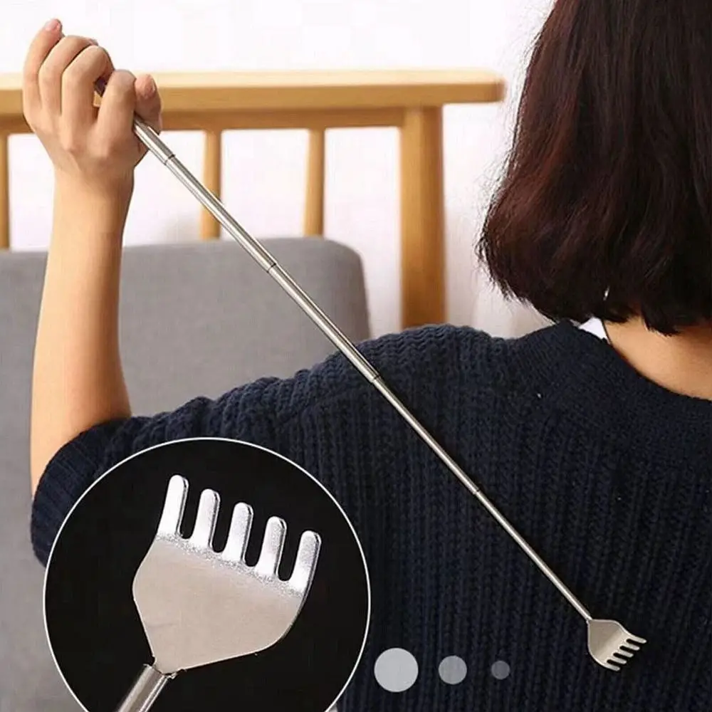 

Горячий скребок для спины из нержавеющей стали, телескопический карманный массажный инструмент, удобный выдвижной массажер