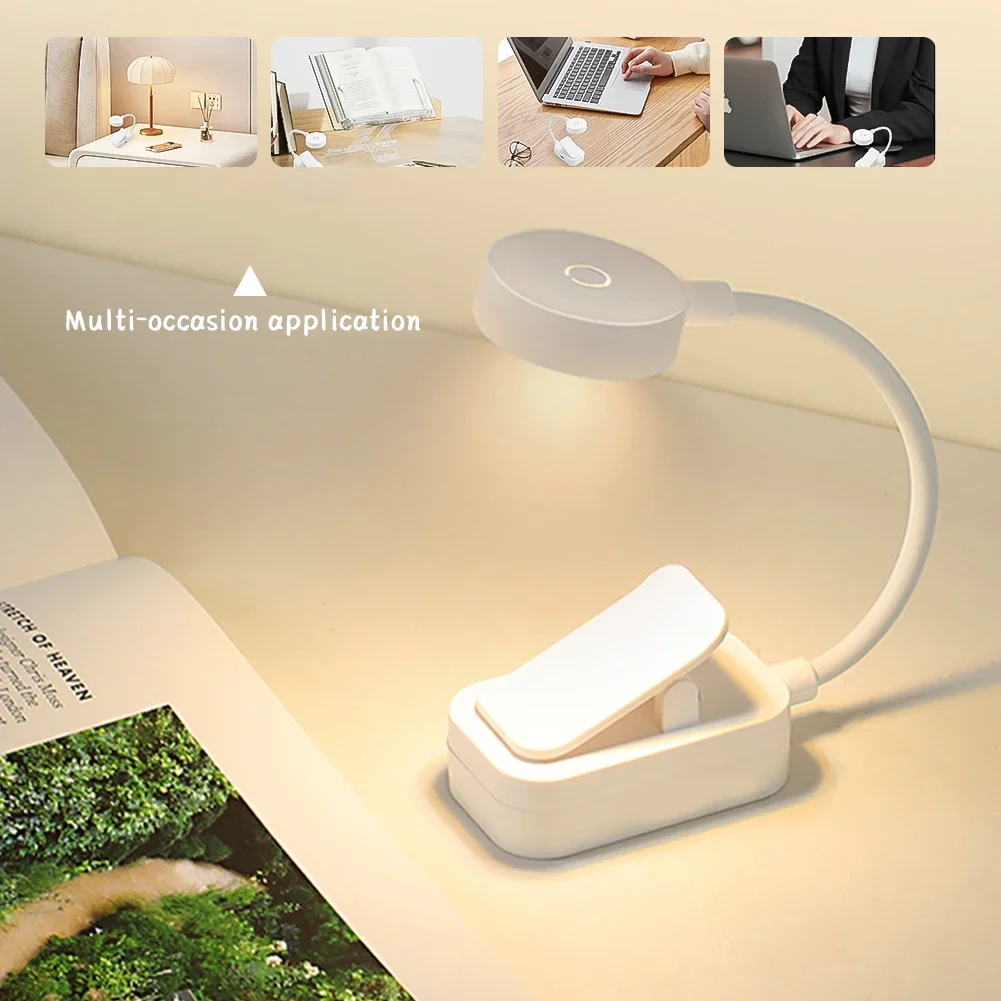 LED Eye Protection Book Night Light Mini Adjustable Study Desk Lamp Flexible Reading Lamp Clip-On Battery Powered for Studying