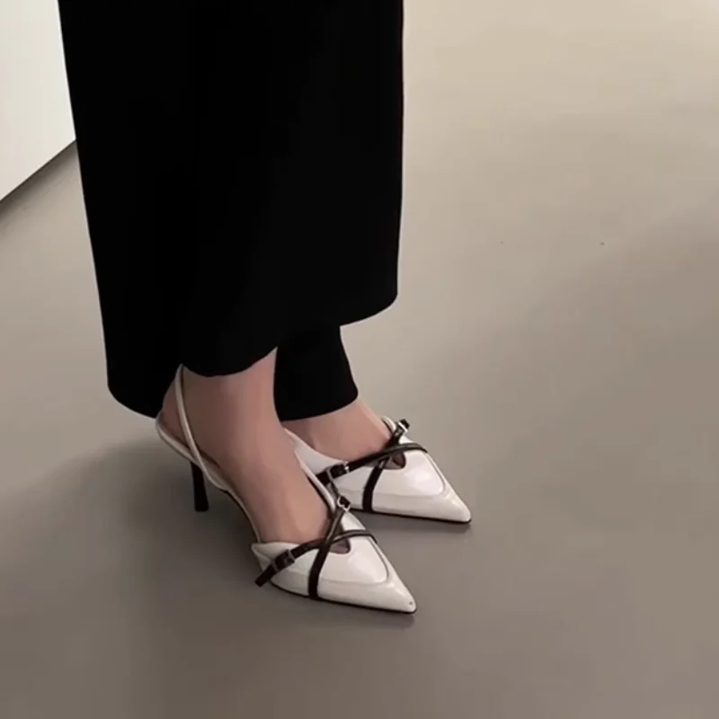 

2025 New High Quality Women Jeans Heeled Sandals Pointed High Heel Office Lady Shoes Beautiful Women High Heels Shoes Sandals