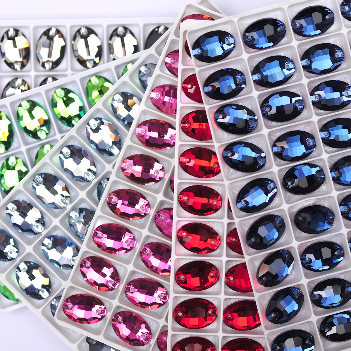 YANRUO 3210 Oval Glass Strass Flatback Sewn Crystal Rhinestones DIY Loose Stones For Jewelry Crafts Needlework