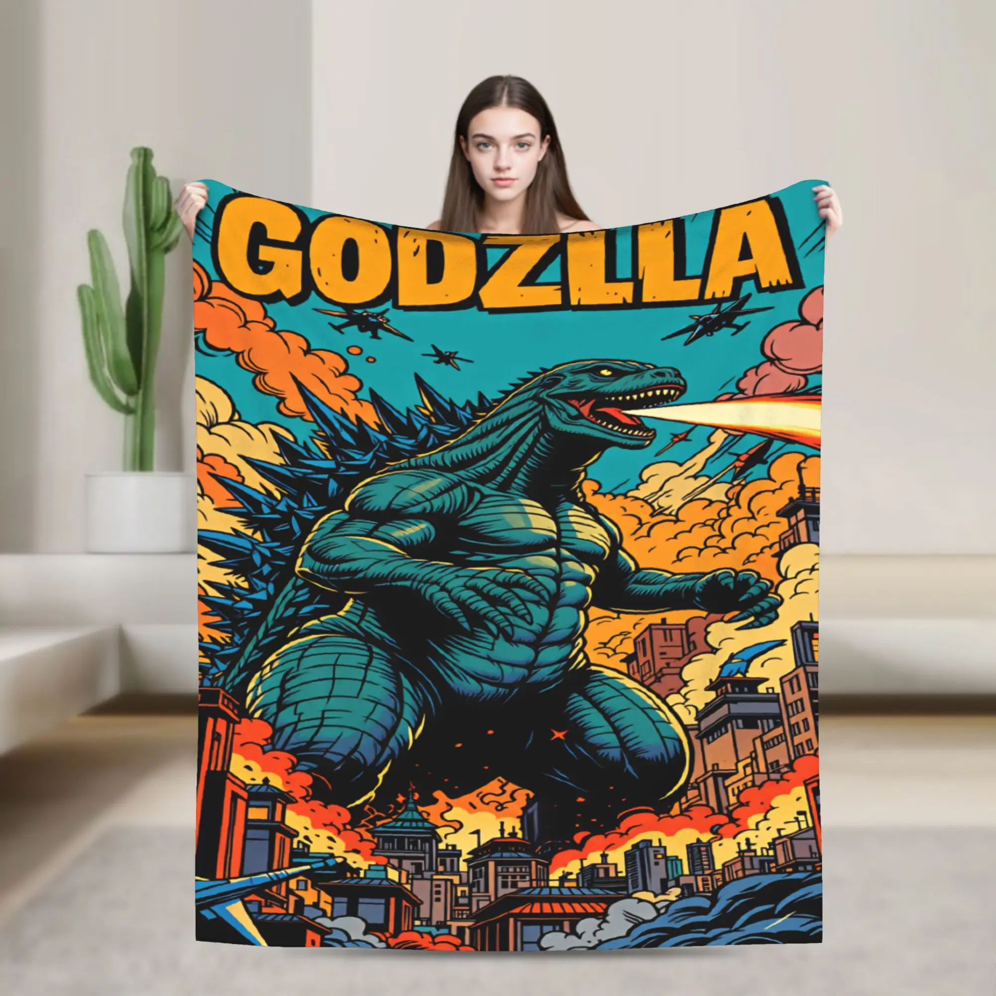 G-Godzillas  Blanket  Decorative Flannel Throw Blanket For Outdoor Warm Soft Customized Quality Bedspread Gift Idea
