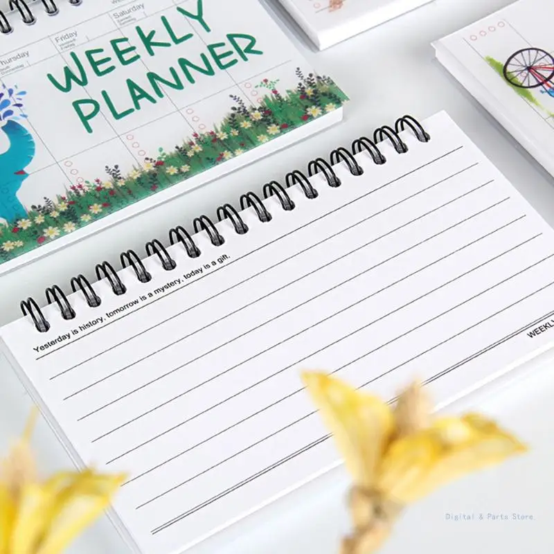 M17F Portable Weekly Monthly Planner Memo Pad Ruled Pages Office Supplies