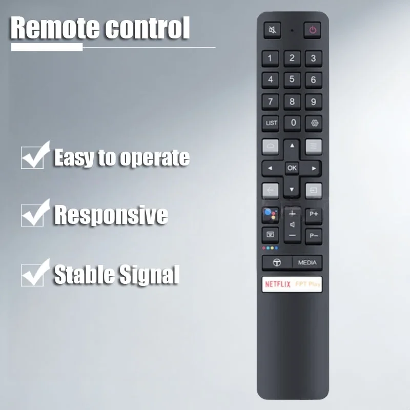 

Suitable for TCL smart TV remote control, compatible with media Netflix and FFPT broadcasts, no voice function, RC901V FMR7 repl