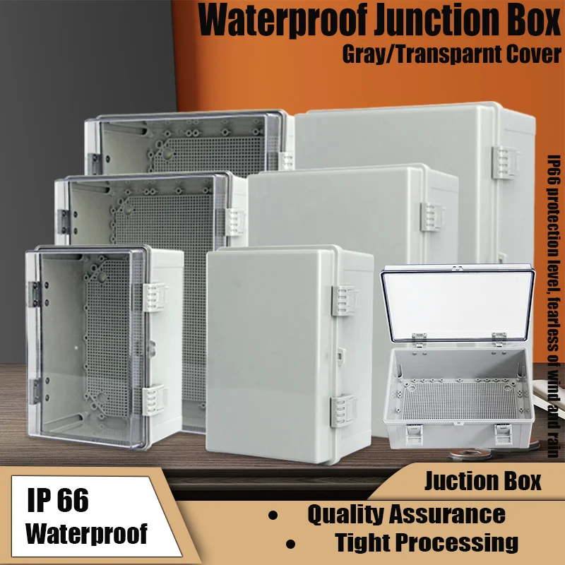 IP67 Waterproof ABS Plastic Enclosure Box Gray/Transparent for Outdoor Electronics Wholesale Distribution