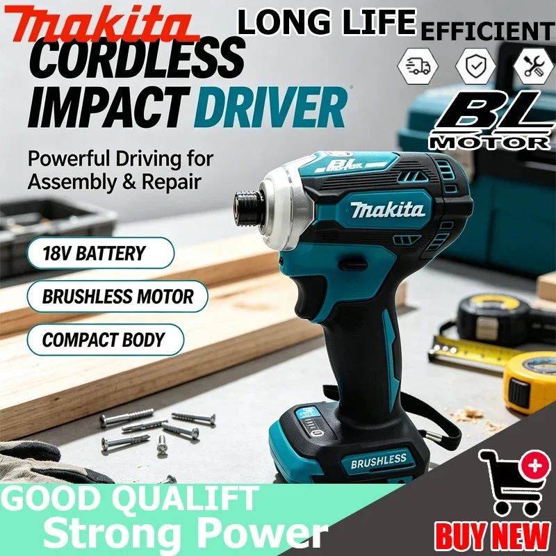 Makita DTD171 18V Brushless Impact Driver, Cordless Screwdriver, BL Motor Bare Power Tool for Construction & DIY Projects
