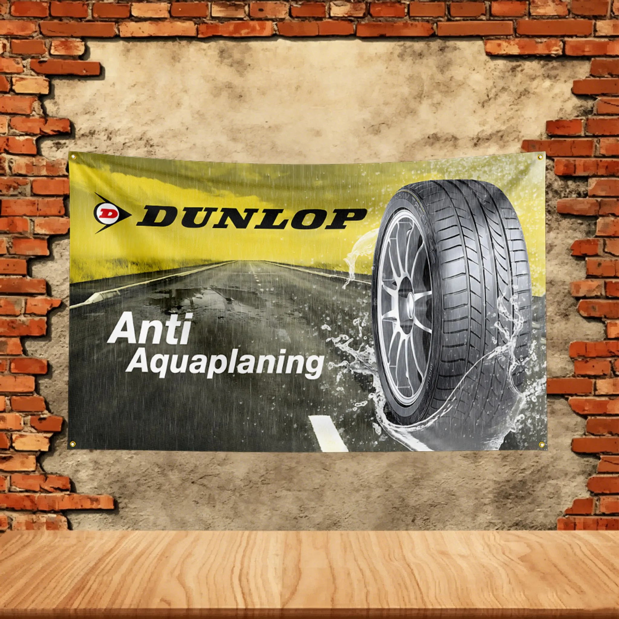 Car Parts Flag 3x5ft for Dunlop Tires Fans Banner Custom any Image Garage Bedroom Living Room Dorm Wall Hanging Decor Tapestry