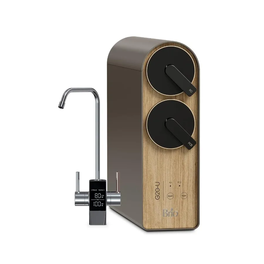 Sistema de filtragem de água por osmose reversa G20U com torneira de exibição inteligente para cozinha doméstica Capacidade de 700 GPD 2:1 puro para resíduos Rati