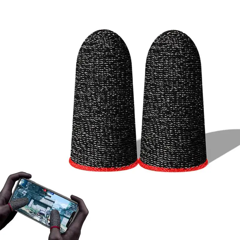 A Pair For PUBG Gaming Finger Sleeve Breathable Fingertips Sweatproof Anti-slip Fingertip Cover Thumb Gloves For Mobile Game