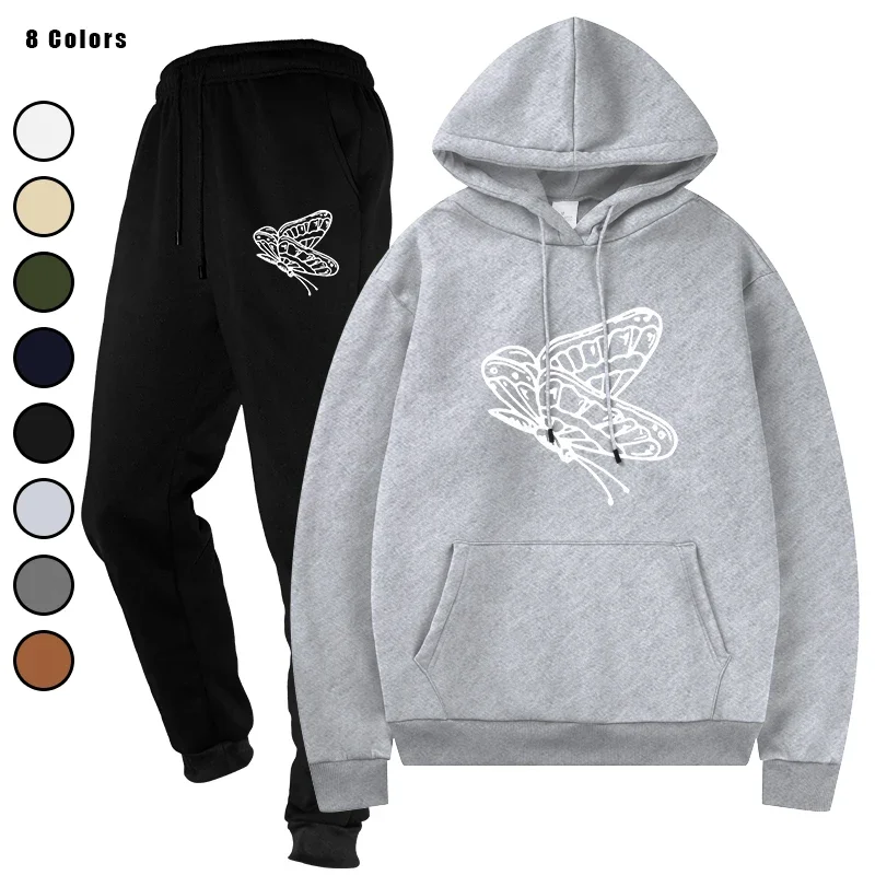 

Men's Male Streetwear Sporting Suits Casual Two - Piece Tracksuit Sportswear Set Top and Pants Sweat Suit