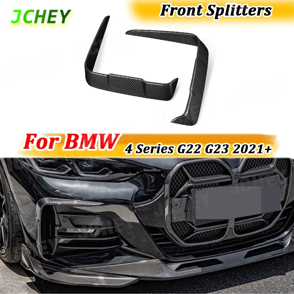 

JCHEY Dry Carbon Fiber Front Bumper for BMW 4 Series G22 G23 2021+ FRP Front Bumper Fins Splitters S Stlyle Car Accessories