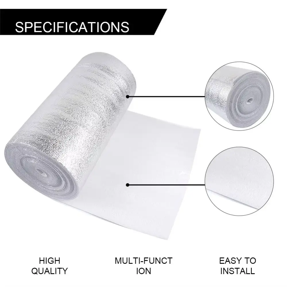 5m/10m Wall Insulation Film Aluminum Foil Waterproof Radiator Reflective Film Thickened Sunscreen Insulation Cotton