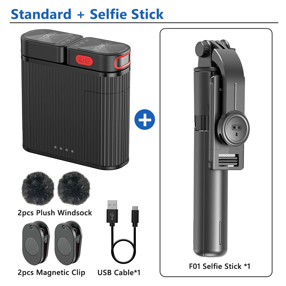 Mini Wireless Lavalier Microphone Professional 360° Pickup with ENC Noise Reduction,for iPhone Lightning Android Type-C Devices