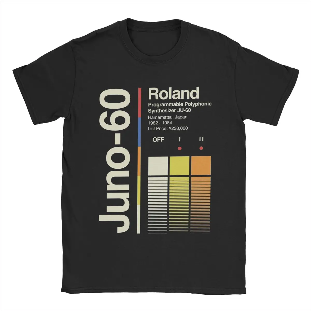 Juno 60 vertikale Roland T-Shirt Männer Baumwolle Neuheit T-Shirt Rundhals-T-Shirt Kurzarm Kleidung Geburtstags geschenk