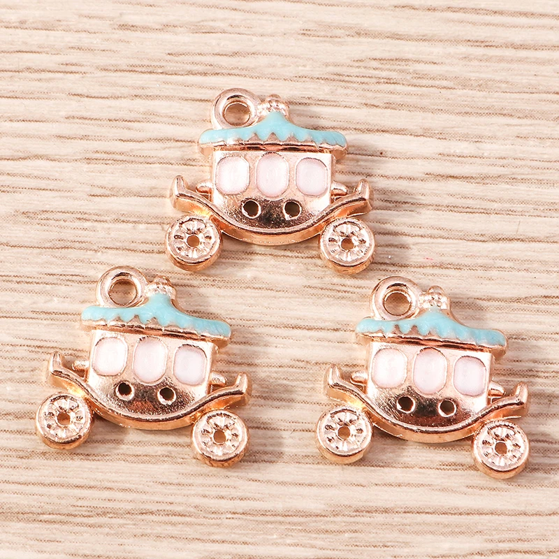 10 Stück 15 x 14 mm niedliche Emaille-Halloween-Kürbis-Auto-Charms-Anhänger für Schmuckherstellung, Halsketten, Ohrringe, DIY-Bastelzubehör – Detail 4