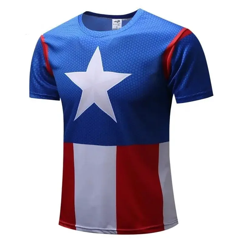 DY20Dis Superhéroe hombres corriendo camisetas de compresión de secado rápido camisetas deportivas Fitness gimnasio camisas hombres ropa deportiva 25
