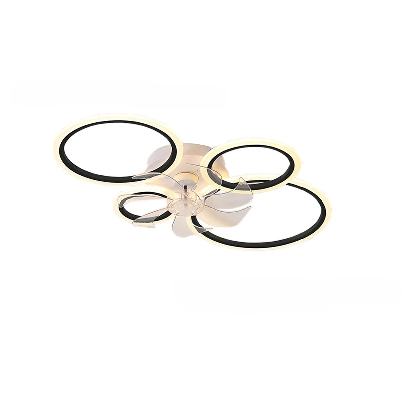 Living Room Ceiling Ring Fan Lamp Restaurant Bedroom Decoration Ceiling Fan Light Creative Simple LED Home Integrated Lighting