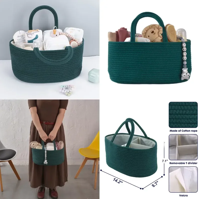for Baby Diaper Storage Box Cotton Rope Storage Basket Baby Room Storage Basket Changing Table Travel Newborn Essentials