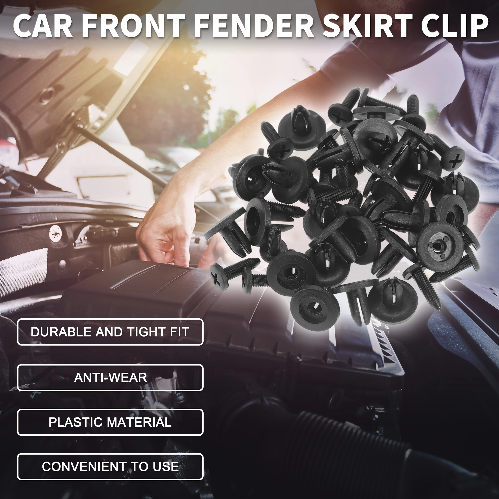 UXCELL Car Front Fender Skirt Clip for Honda Prelude 1992-1996 2.2L 2.3L Bumper Push Type Plastic  Retainer Rivets 25/100 Pcs