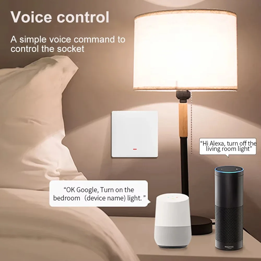 Tuya WiFi Smart Licht Schalter Push Button Keine Notwendigkeit Neutralleiter SmartLife Remote Timing Control Panel Funktioniert Mit Alexa Google Hause