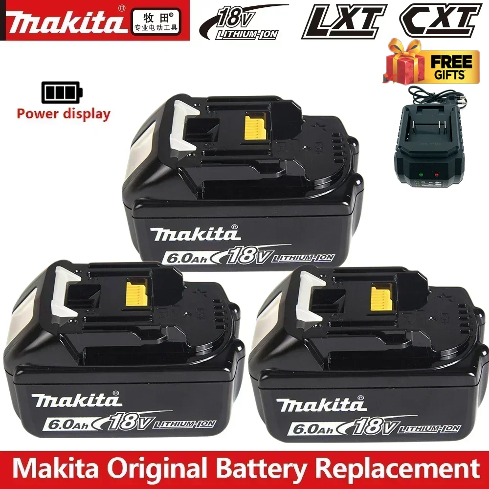 

100% Original Makita Genuine 6.0Ah For Makita 18V Battery BL1830B BL1850B BL1850 BL1840 BL1860BL1815 Replacement Lithium Battery