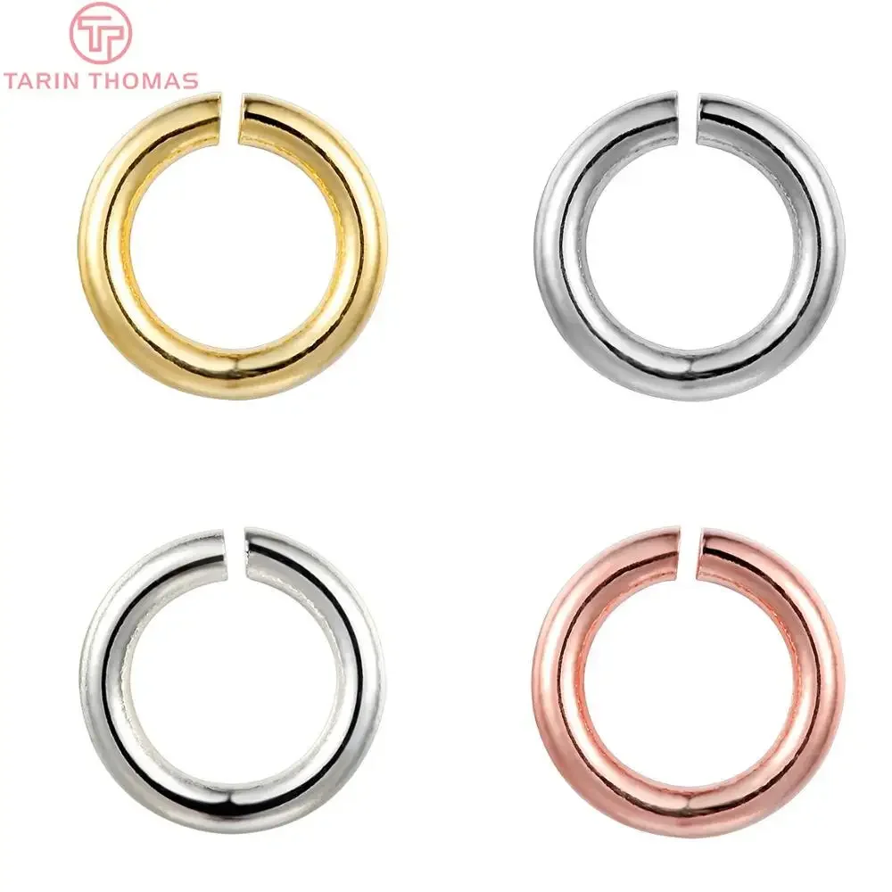 (3622) 50PCS 24K Gold Color Real Silver Color Plated Brass Jump Rings Split Rings Jewelry Finding Earrings Accessories Wholesale