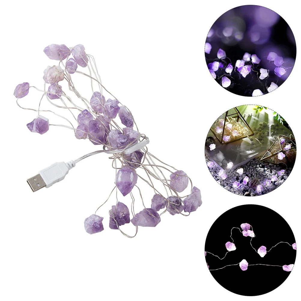 

Amethyst String Lights Party Pendant Tree Decor Decorative Lamp Hanging Household Creative Unique Holiday of The