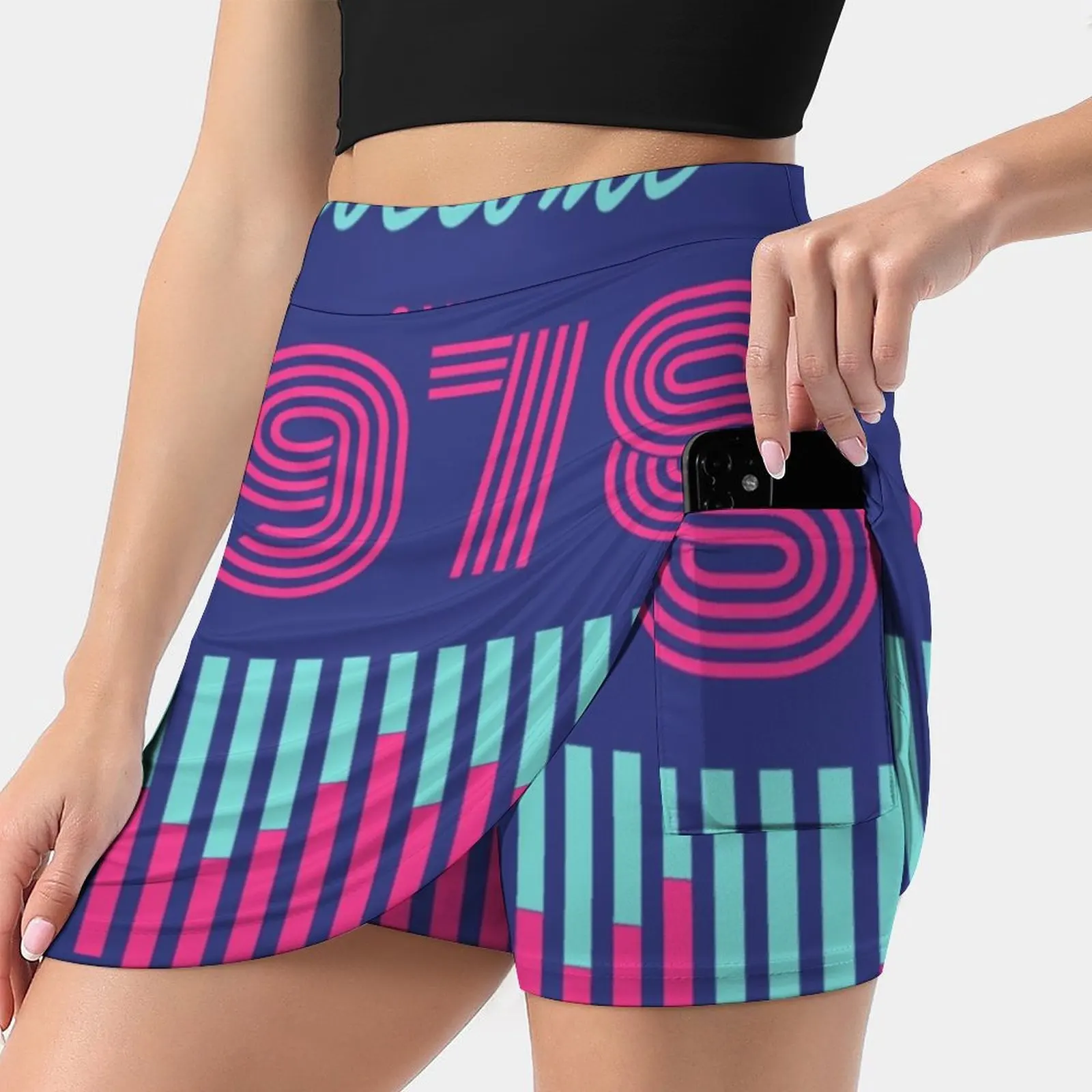 Awesome Since 1978 New Women Skirts Double-Layer Printed Short Dress Mini Sport Skirt Awesome 1978 41 42 Years Old 70S Style